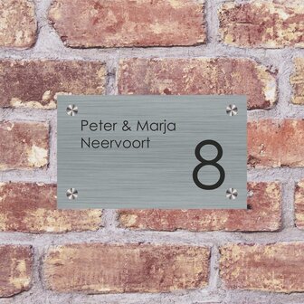 Glas met RVS naambord E41