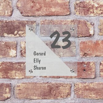 Glazen naambord R10