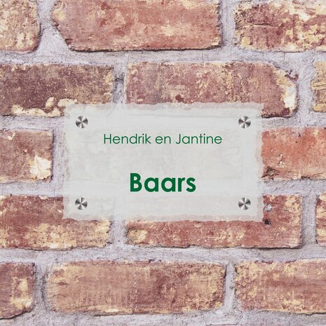 Glazen naambord BM2