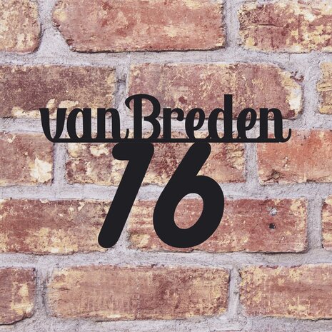 Handgeschreven naambord B74