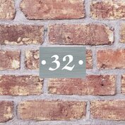 Glas met RVS huisnummerbord O5